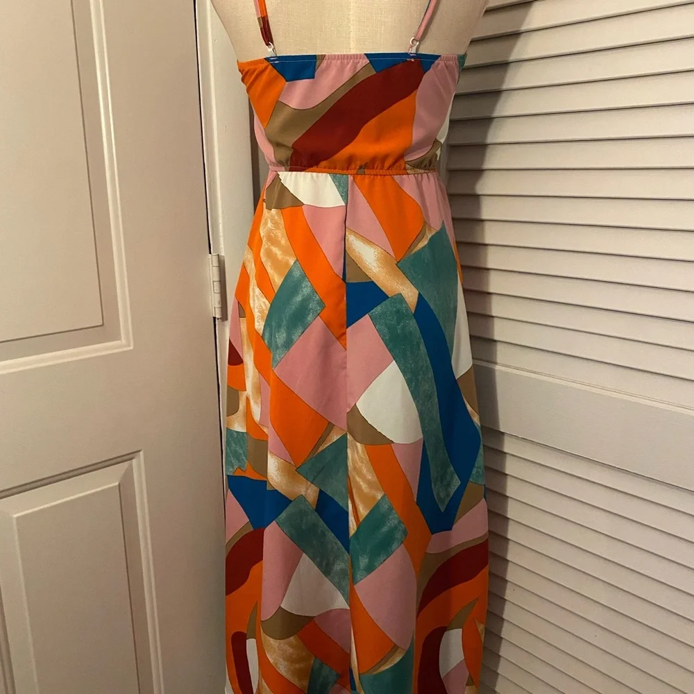 SHEIN Multicolor Abstract Midi Dress- Size XS (2) - Picture 6 of 8